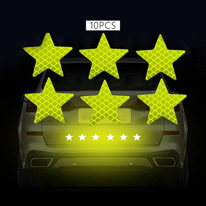 Star Shaped Reflective Stickers,Night Safety Warnings,Automotive Parts,Reflective Tape,For Various Vehicle Models