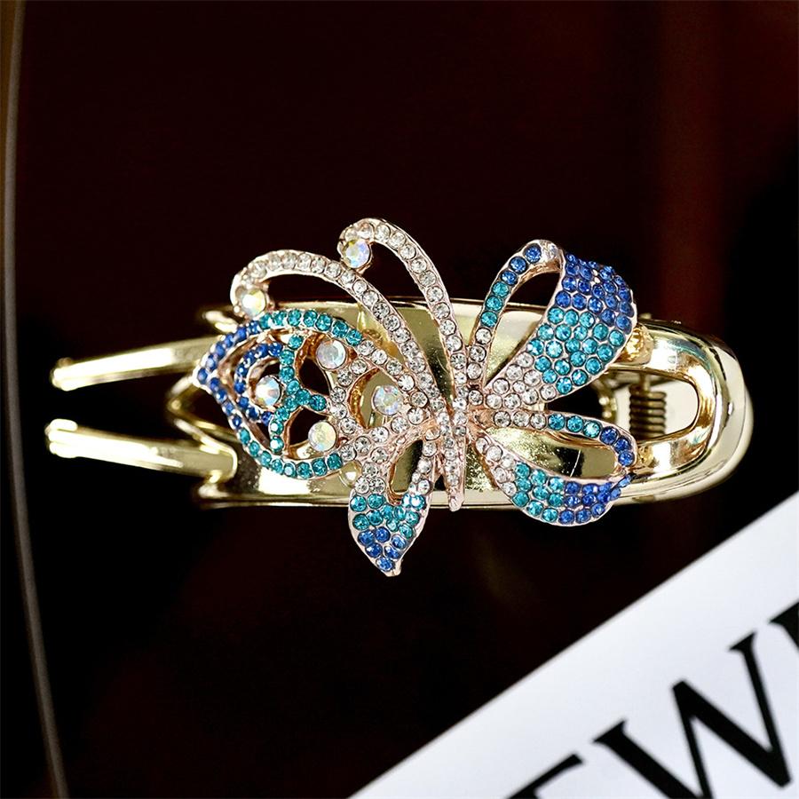 Fashionable Light Luxury High-end Rhinestone Pearl Clip Hairpin Women's Elegant Temperament Glass Black Gray Hairpin Strap