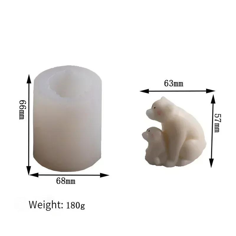 Handmade Molds Cute Cartoon Polar Bear Mother and Child Silicone Mold DIY Chocolate Candy Molds Baking Cake Decor Candle Mould