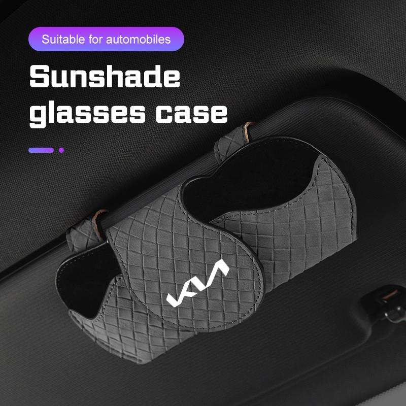 AABIV1 Car Visor Glasses Case For KIA K5 K2 K3 Ceed Sportage Rio 3 Proceed Sedona Forte Cerato Venga Magnetic Leather Sunglasses Holder