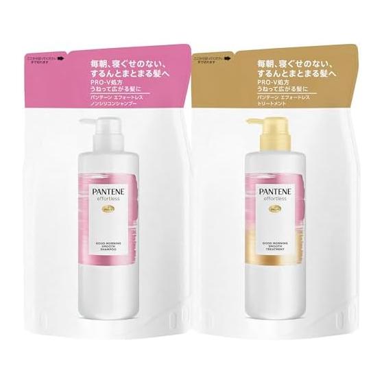 Pantene Effortless Treatment Refill 350g Good Morning Smooth + Shampoo Refill 350mL Good Morning Smooth [Set Purchase]