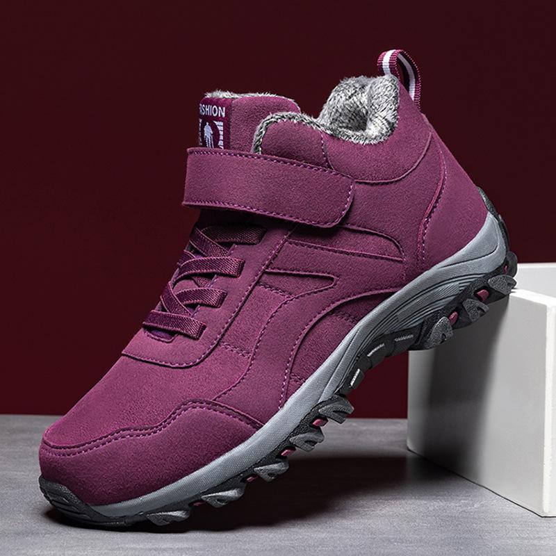 Autumn and winter new snow boots men and women middle-aged and elderly walking shoes high-top velvet cotton shoes couple cotton shoes