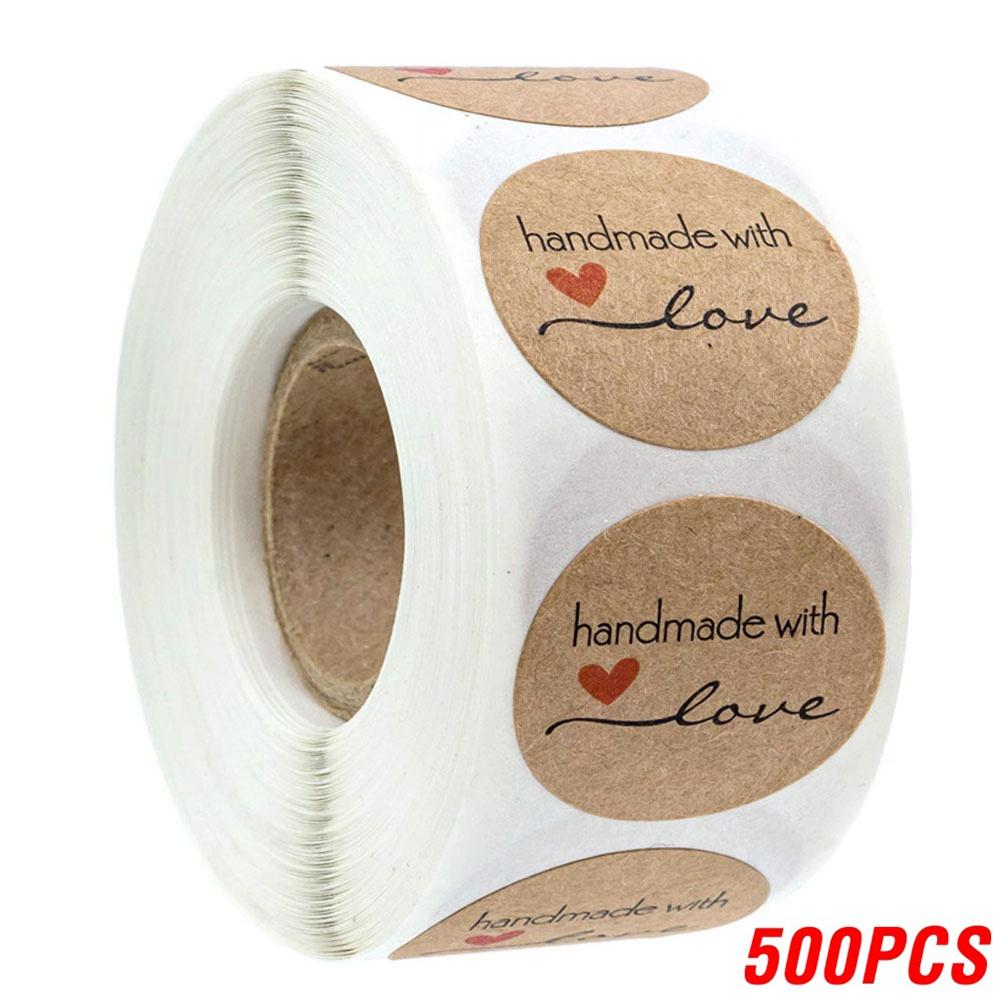 100-500Pcs High-Quality Handmade High-Quality Love High-Quality Stickers High-Quality Seal High-Quality Labels High-Quality Brown High-Quality Party