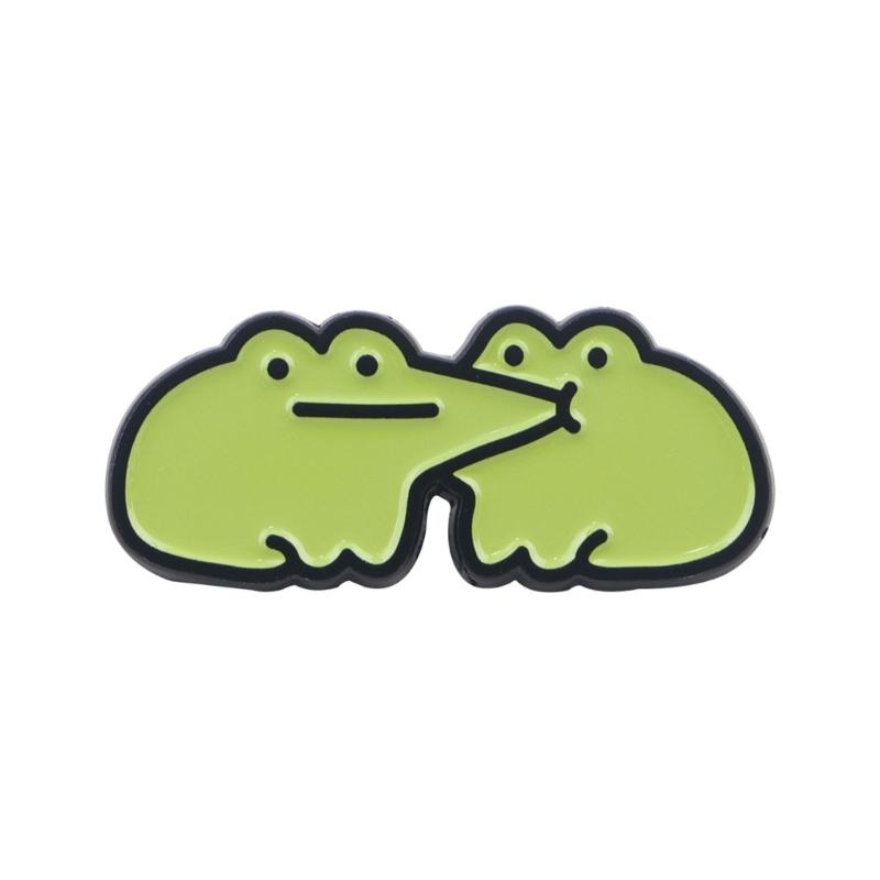 Delightful Frogs Pin Stylish Brooch Funny Brooch for Backpacks and Clothing Accessories Ideal for Kids and Adults