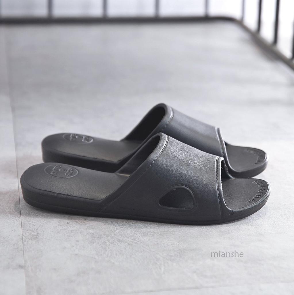 Mianshe Nordic Ultra-Lightweight Sandals Unisex Black L Non-Slip Hygienic Easy to Walk Guest Use