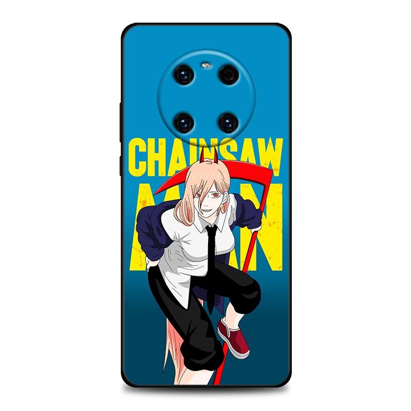 Pouzdro na telefon s motivem motorové pily, muže a dívky, anime, pro Huawei Mate 10 20 40 40Rs Y6 Y7 Y7a Y8s Y8p Y9a Enjoy 20e 2019 Lite Pro Plus, černé