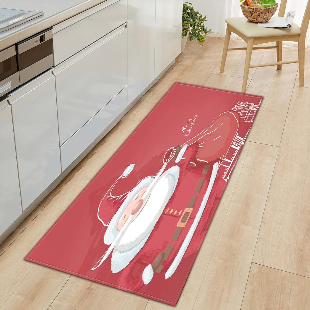 Christmas Household Bathroom Absorbent Non-Slip Mat Living Room Kitchen Sand Carpet Doormat Long Floor Mat