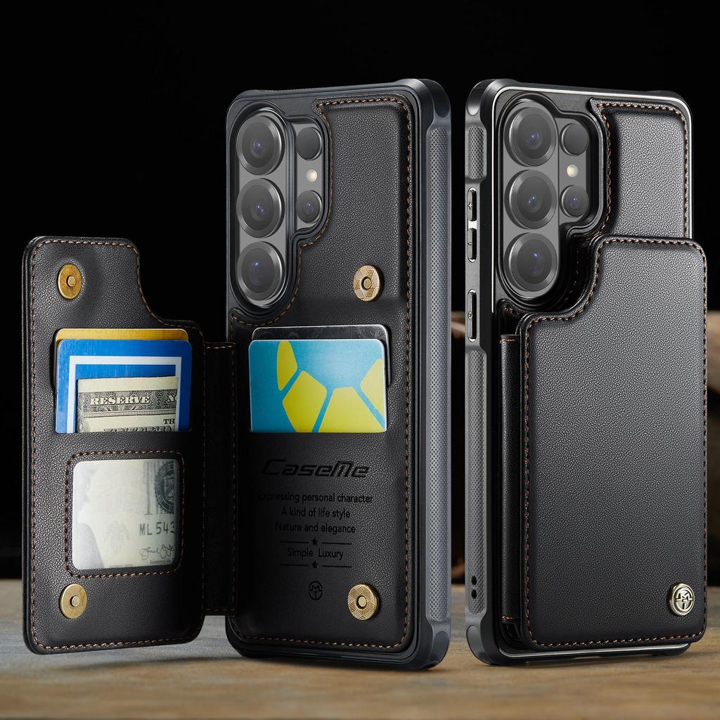 CaseMe Premium PU Leather Case For Samsung Galaxy S26+ S25 S24 S23 S22 S21 S20 Plus Ultra FE Card Wallet Holder Phone Back Cover Protector Skins