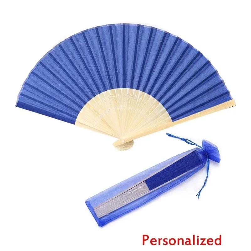 20/24/30PCS Personalized Wedding Fan,Custom Printing Handheld Folding Fans Come with Organza Bag Bridal Shower Baby Christening