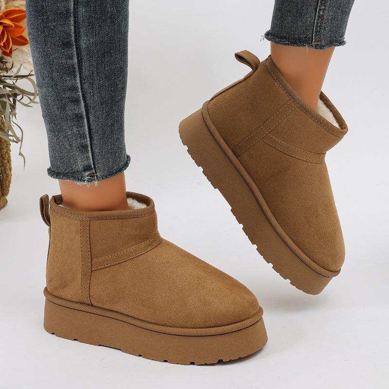 Large Size Snow Boots for Women's New Winter Models, Piled, Thickened, Warm, Thick Soles, Heightened Wool Cotton Boots, Cotton Shoes Are In Stock.