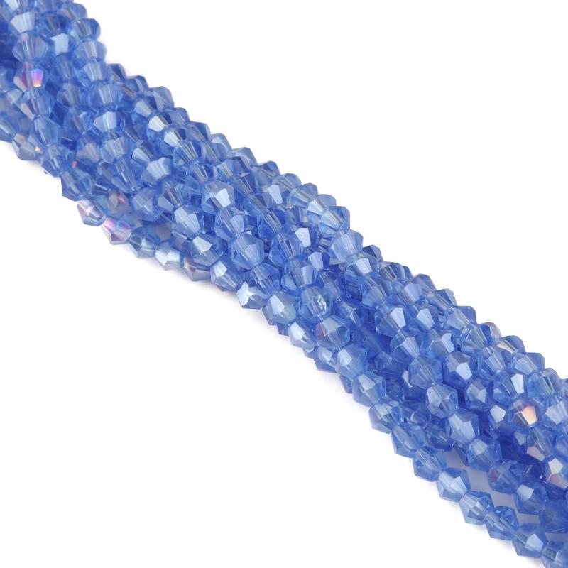 Apx 95pcs/Strand 4mm Shiny Crystal Beads Bicone Beads Faceted Glass Beads Loose Spacer Beads for Bracelet DIY Jewelry Making