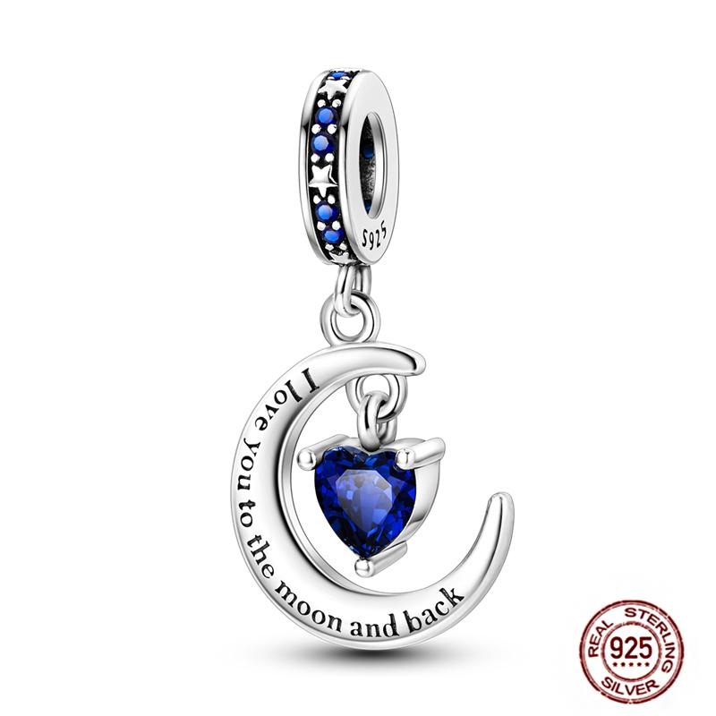 Round Clip Charms Plata Shining Moon Star Char Copper Spacer Clasp Fit Original Bracelet Glow Safety Chain Beads Diy Jewelry