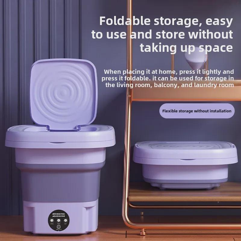 Compact Folding Washing Machine for Dorms & Baby Clothes