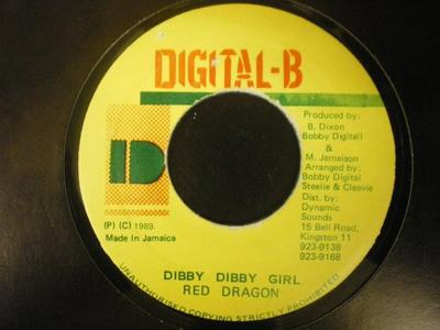 7inch Record RED DRAGON - Dibby Dibby Girl NONE Digital-B 1989 Japan Reggae, Ska & Dub Used