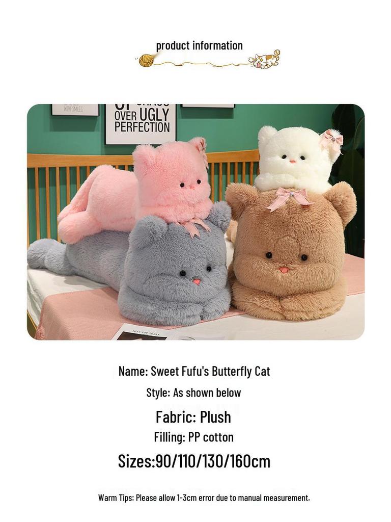 Süßes Kätzchen & Panda Plüsch Kuschelkissen - Begleiter Geschenk für Kinder