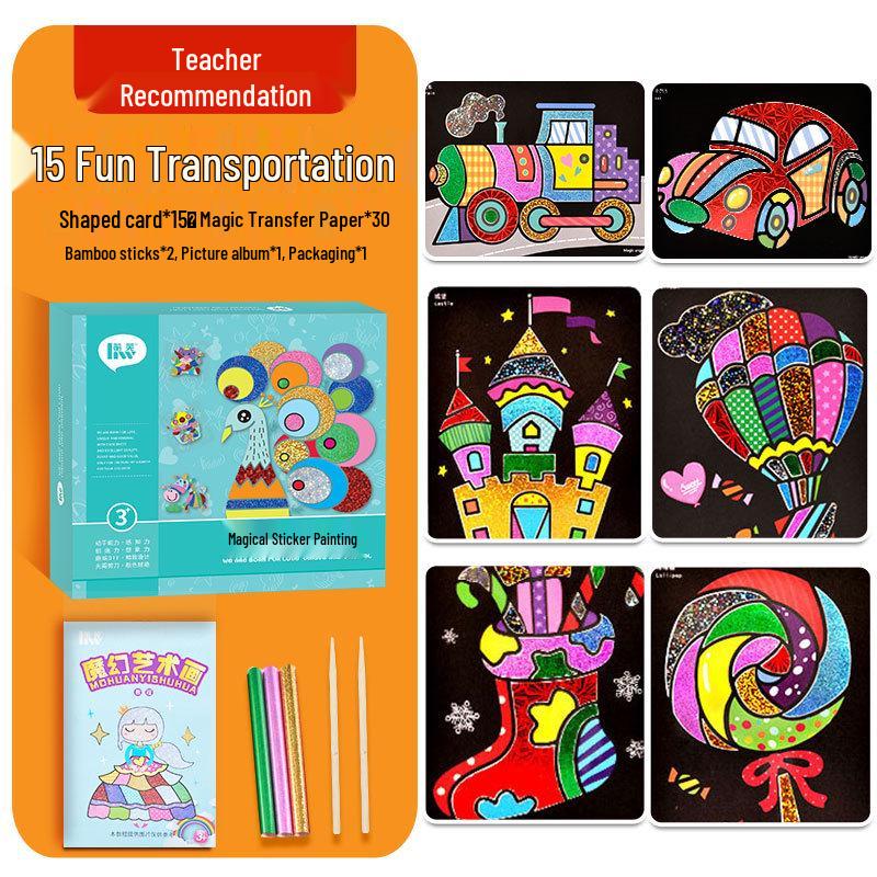 DIY Iridescent Magical Art Sticker Painting Set for Kids