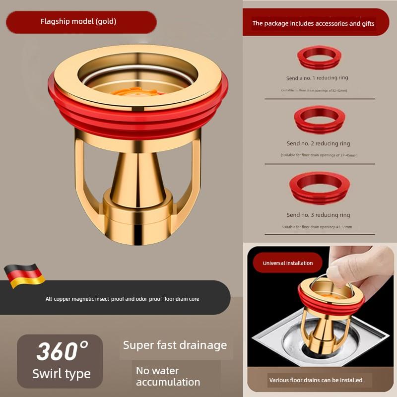 Floor Drain Deodorizer, Bathroom Sewer Sealing Cover, Toilet Anti-Odor Universal Inner Core, Anti-Insect and Anti-Odor Device