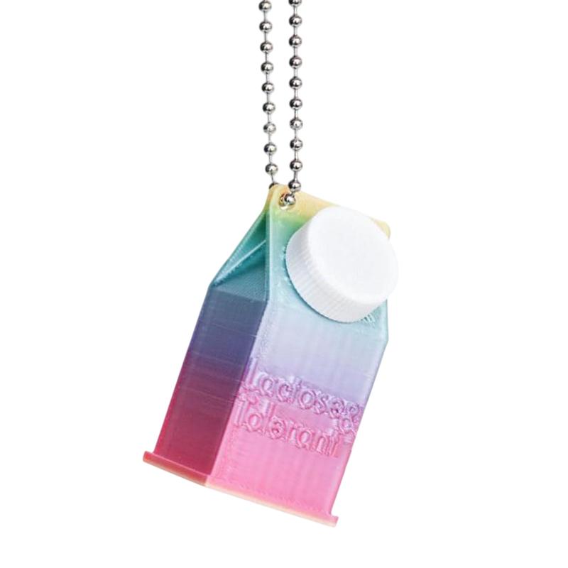 

Lactose And Tolerant Pill Holder Mini Milk Carton Keychain Portable Storage Box Backpack Purse Handbag Keychain Pill Container різнокольоровий