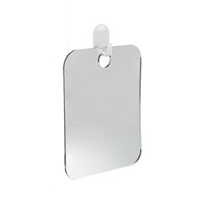 Square Mirror Bathroom Shower Suction Mount Portable Anti Fog Handheld