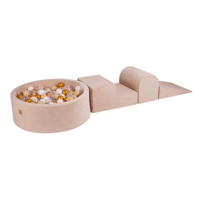 Foam Climbing Blocks for Toddlers® Ecru 3 Elements with Ball Pit 90x30cm