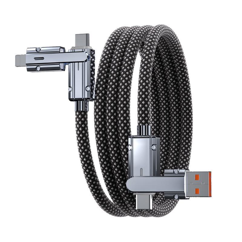 4-in-1 Braided Type-C Fast Charging & Data Cable for Mobile Phones