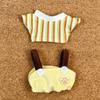 Striped T-shirt 10cm Cotton Doll Clothes Cat Paw Pants Doll Dress Up Set  10cm Cotton Doll