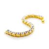 Hip-hop diamond bracelet - men's 8mm chunky single row rhinestone bangle