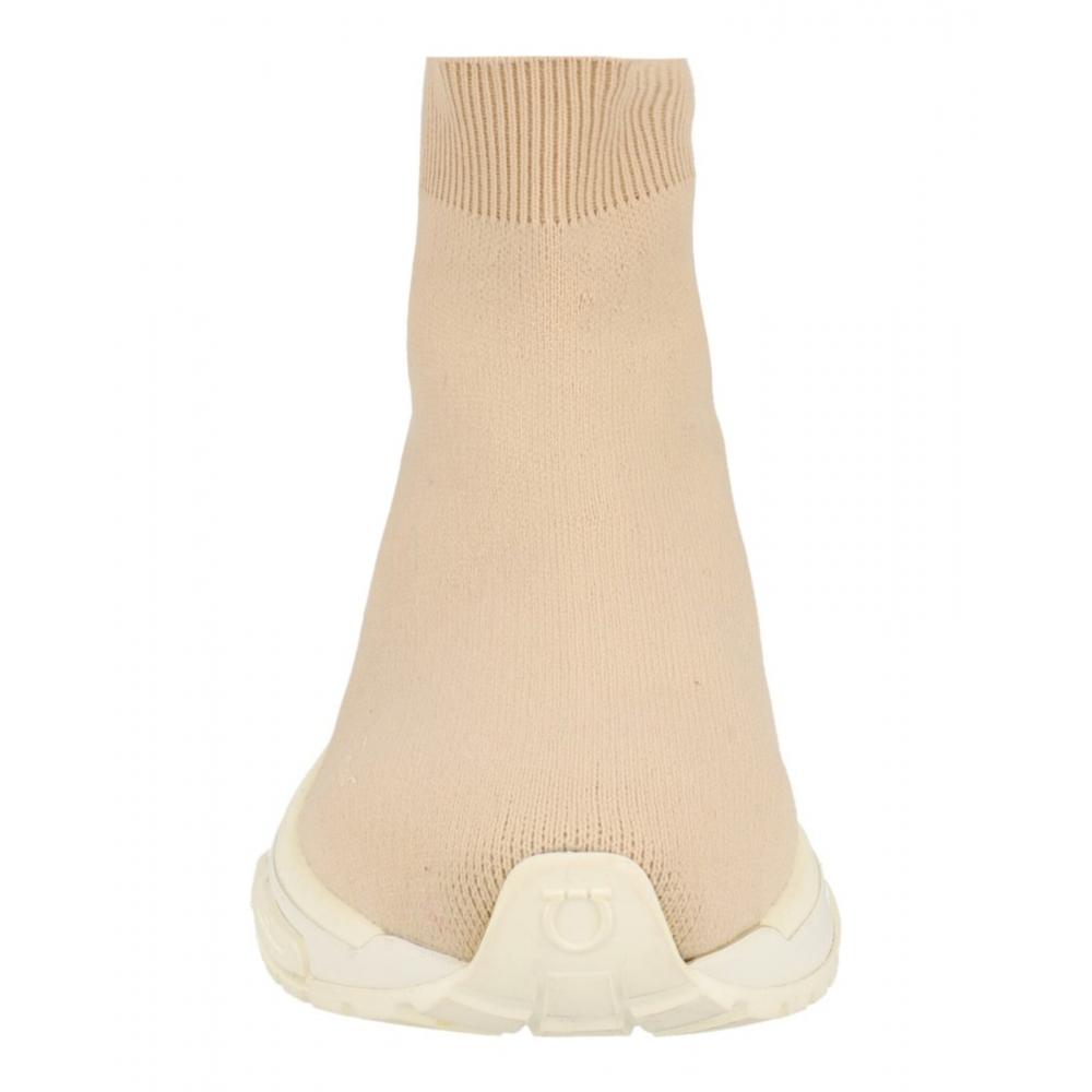 Salvatore Ferragamo Ninette High Top Sock Sneakers Beige
