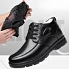 Leather Shoes, Men's Shoes, Casual Shoes, Lace Up Shoes, Soft Soled Shoes, Non Slip Shoes, Cotton Shoes, Plush, Thickened, Warm Shoes, Waterproof