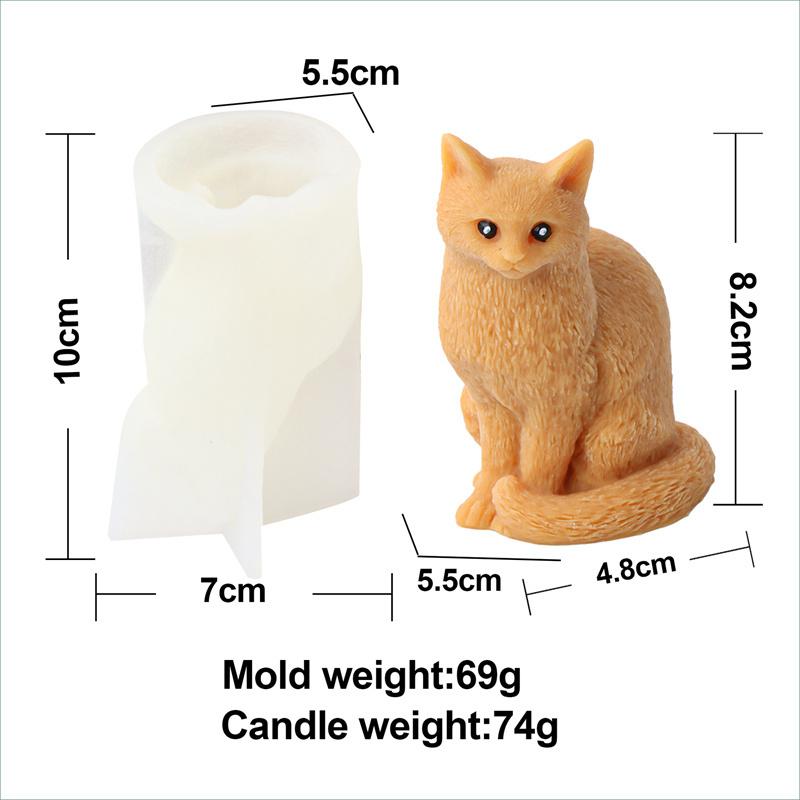 3D Dog Cat Silicone Candle Mold Multi Style Lovely Animal Pets Schnauzer Shiba Inu DIY Gypsum Soap Ice Baking Mould Home Decor