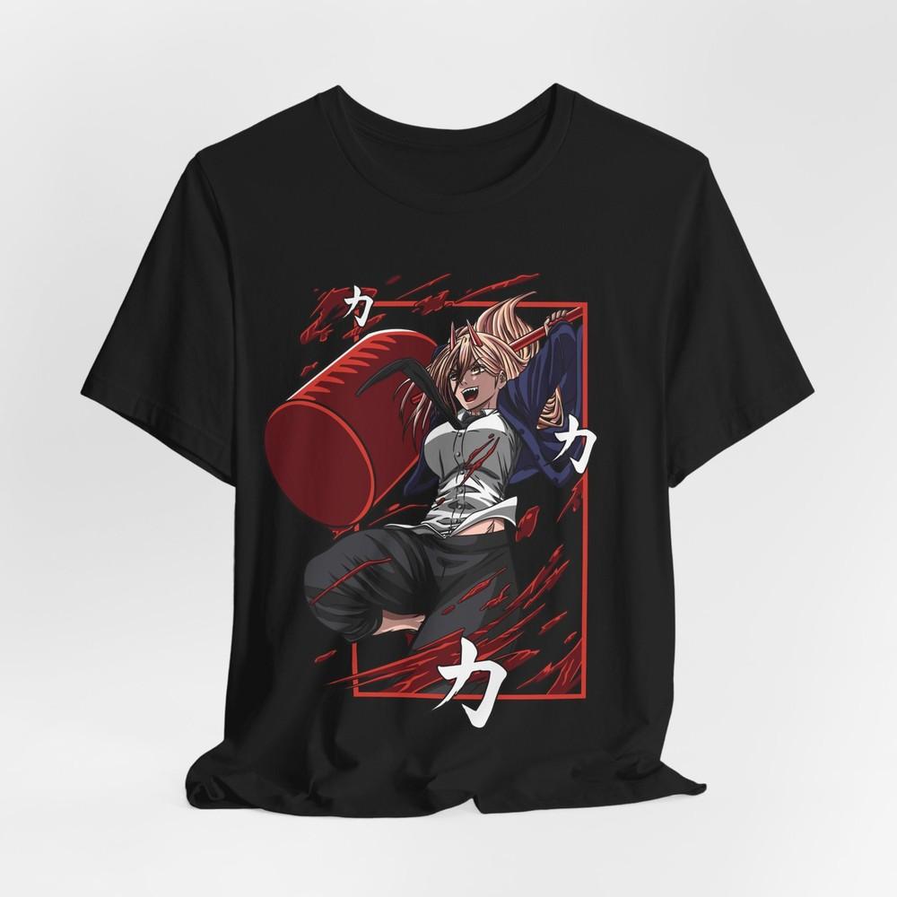 Power Anime Graphic Unisex T-Shirt Tee Tops, Short Sleeve T-shirt, Japanese Manga Shirt,