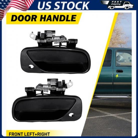 Front LH&RH Exterior Door Handle For 1993-1998 Toyota T100 Black Lever TO1311115
