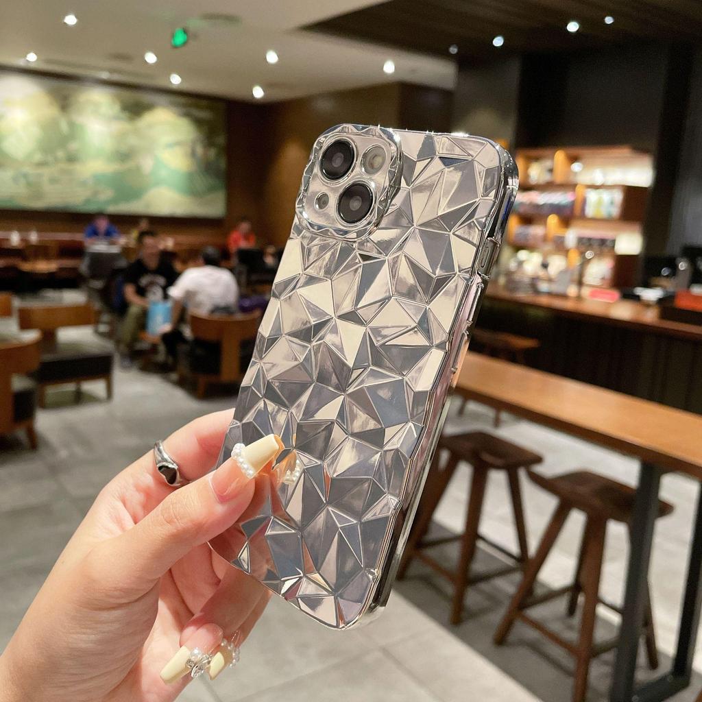 Electroplated Diamond Phone Case for iPhone 12 Pro, 13, 14 Pro Max, 15 - High-End Niche Design