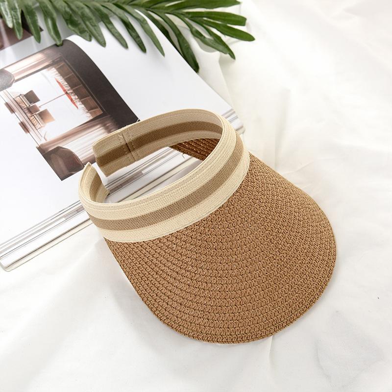 2022 hot sale Summer lady Empty Top Sun Visor Hat Summer straw Wide Brim Sun Caps UV Protection Hat For Men And Women Beach hat
