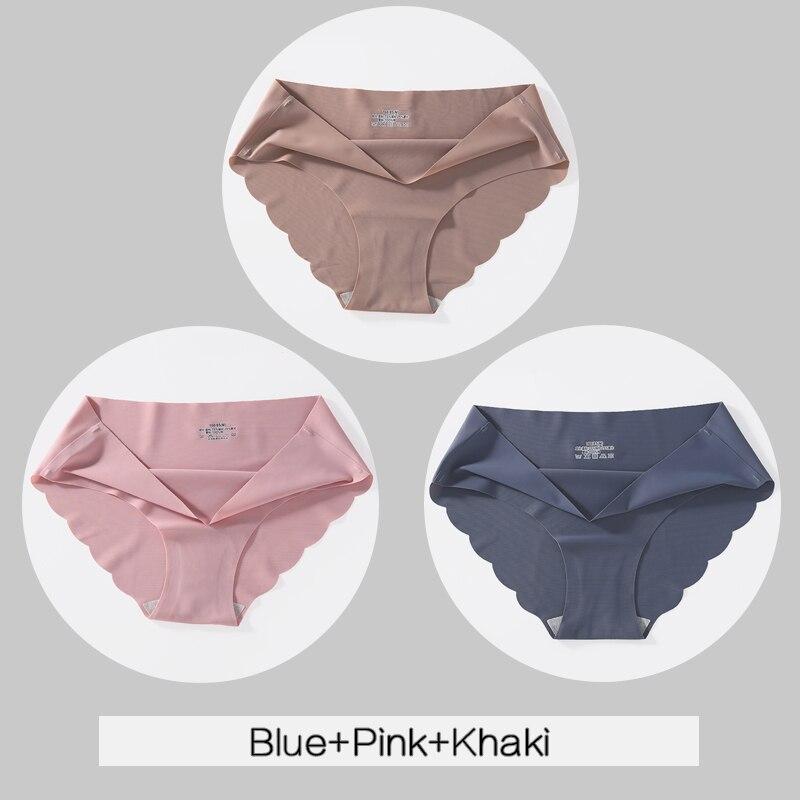 3Pcs Frauen Eis Seide Höschen M-XL Low-rise Briefs Komfortable Damen Nahtlose Unterwäsche Sexy Unterhosen Weibliche Dessous Dessous