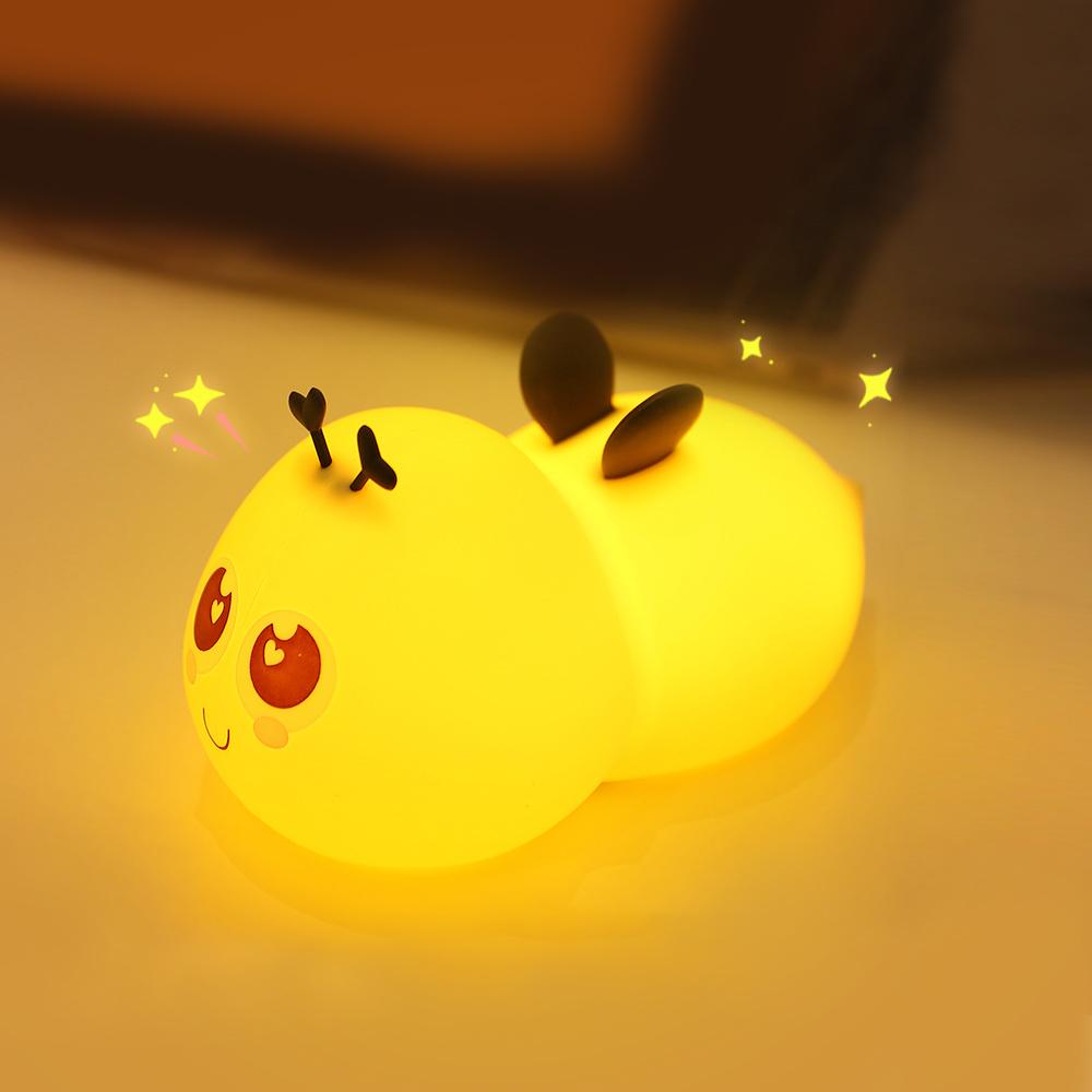 

Новинка, силиконовый ночник в виде пчелы для детей, 7 цветов, сенсорные лампы Kawaii, 3 уровня яркости, ночник для детской комнаты, подарки для малышей
