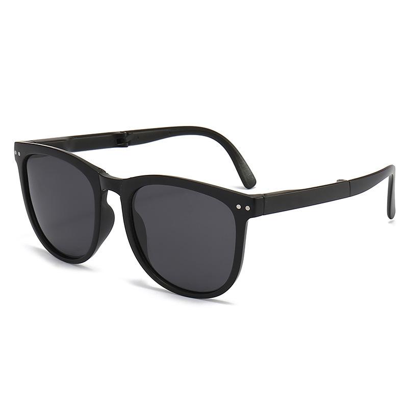 

2025 Protection Sunglasses Internet Celebrity Style Versatile Glasses Fashion Foldable Women High-End Outdoor Driving UV чёрный