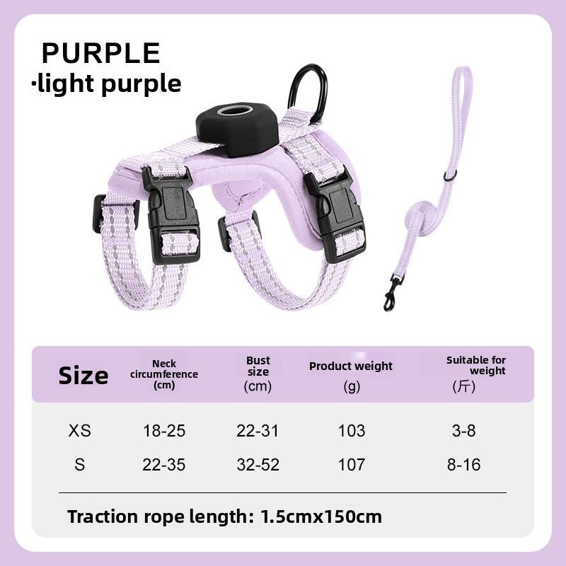 Light Soft Cat Harness Anti‑Escape Pet Chest Back Strap Support Locator Installation Anti‑Lost Adjustable Walking Harness for Kitten Cat