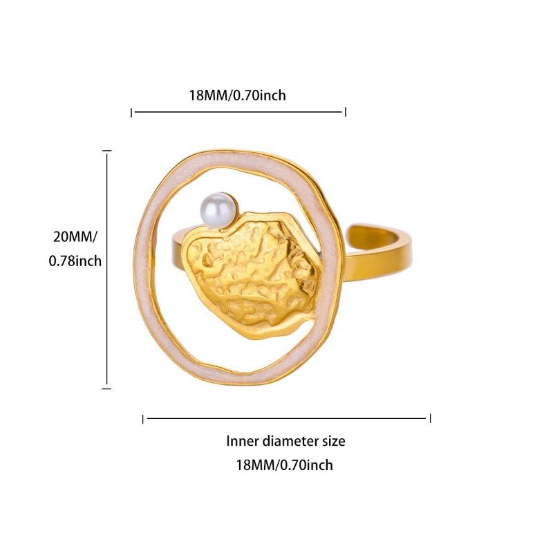 Simple Stainless Steel Gold-plated Butterfly Love Zircon Geometric Ring Female Personality Versatile Ring
