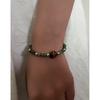 Gage Retro Green Bamboo Bracelet with Tiger Eye Beads - Trendy Niche Design