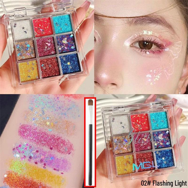 MGL Nine-Color Glitter Eyeshadow Gel - Children's Day Stage Makeup