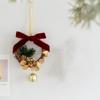 Artificial Christmas Wreath Pendant Creative Pine Cone Bell Pendant Hanging Ornament  Wedding