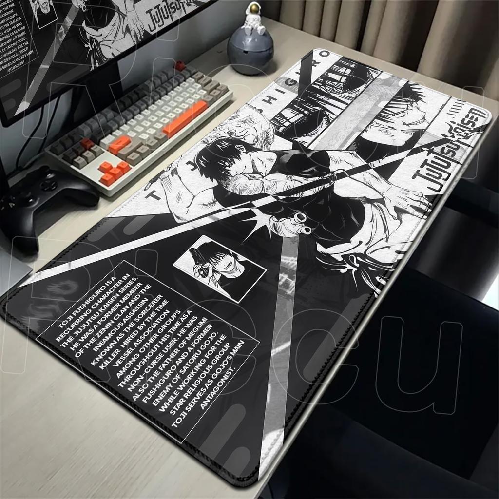HD 60x30CM Black Anime Jujutsu Kaisen XXL Mouse Pad Gojo Satoru Mouse Pads Computer Gaming Peripheral PC Accessories Desk Mat