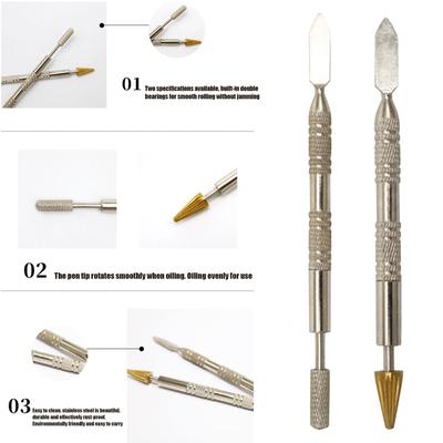 Leather Edge Double Head Brass Glue Painting Roller Oil Gluing Dye Pen Stick Speedys Paint Roller Tool DIY Leather Craft Tools