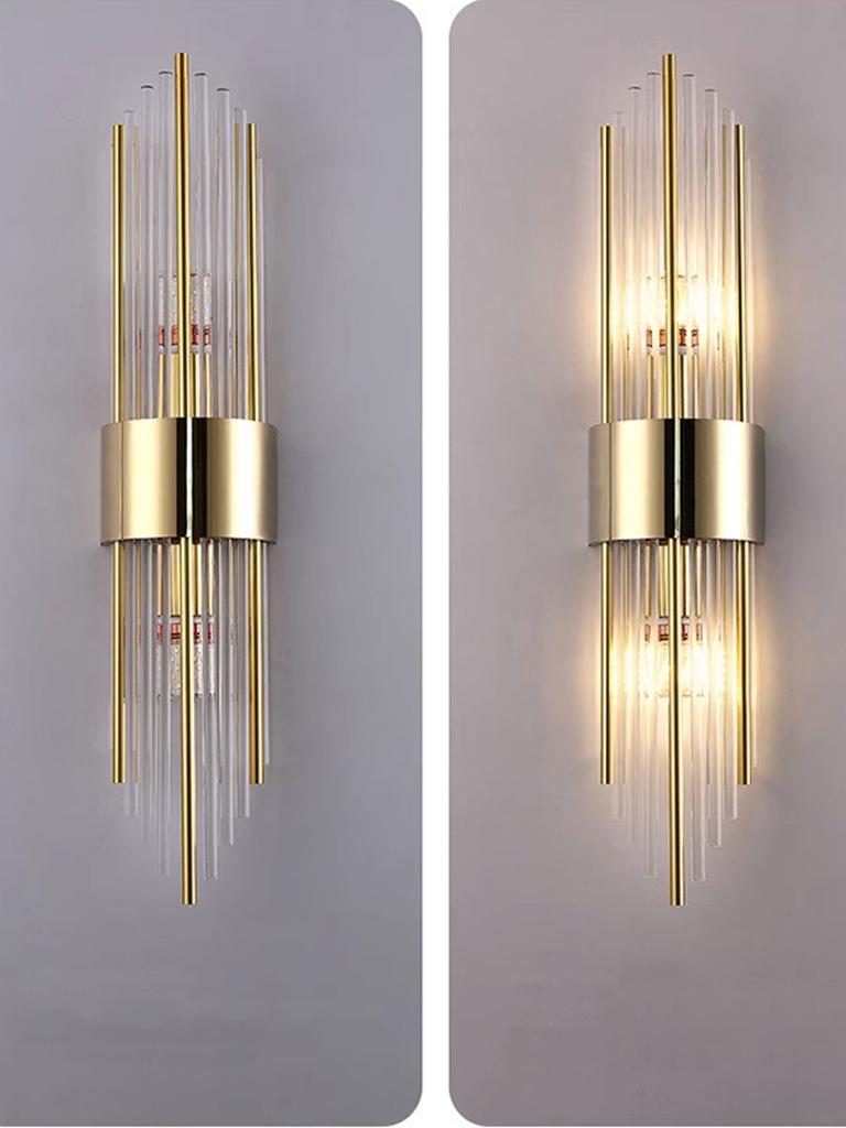 Modern Gold/Black Stainless Steel Crystal Wall Sconce Living Room Bedroom Bedside Lamp Hallway Lamp Wall Sconce Home Decoration