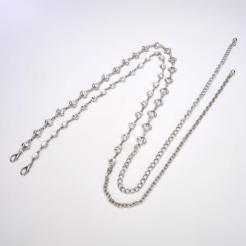 New Metal Waist Chain for Women, Fashionable and Elegant Versatile Dress and Body Chain Inlaid with Rhinestone Belt