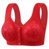 Plus Size Bra for Mature Women Front Closure Fixed Cup Wireless Push Up Anti Sagging Side Smoothing Mom Comfortable Supportive Underwear