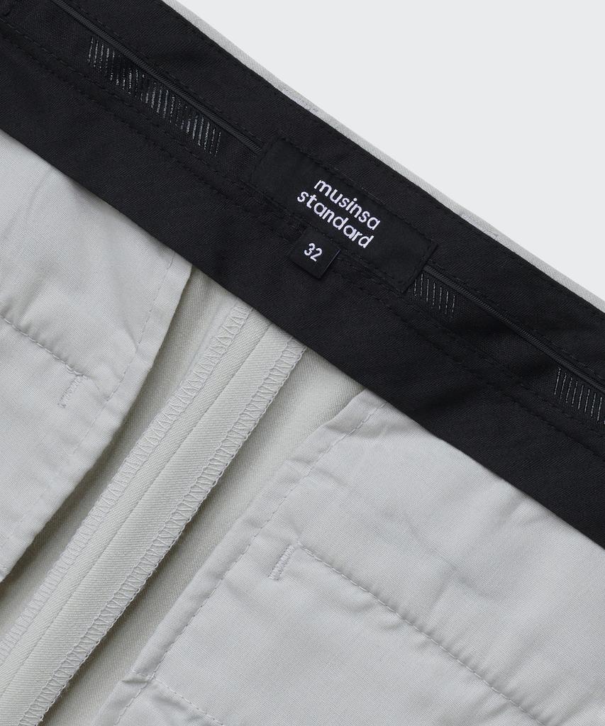 MUSINSA STANDARD Real Wide Hidden Banding Slacks [Light Gray]