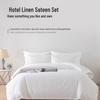 Luxuriöses 4-teiliges Bettwäscheset aus reiner Baumwolle in Hotelqualität: Bettbezug, Bettlaken, Kissenbezüge, Reinweißes Satin-Finish