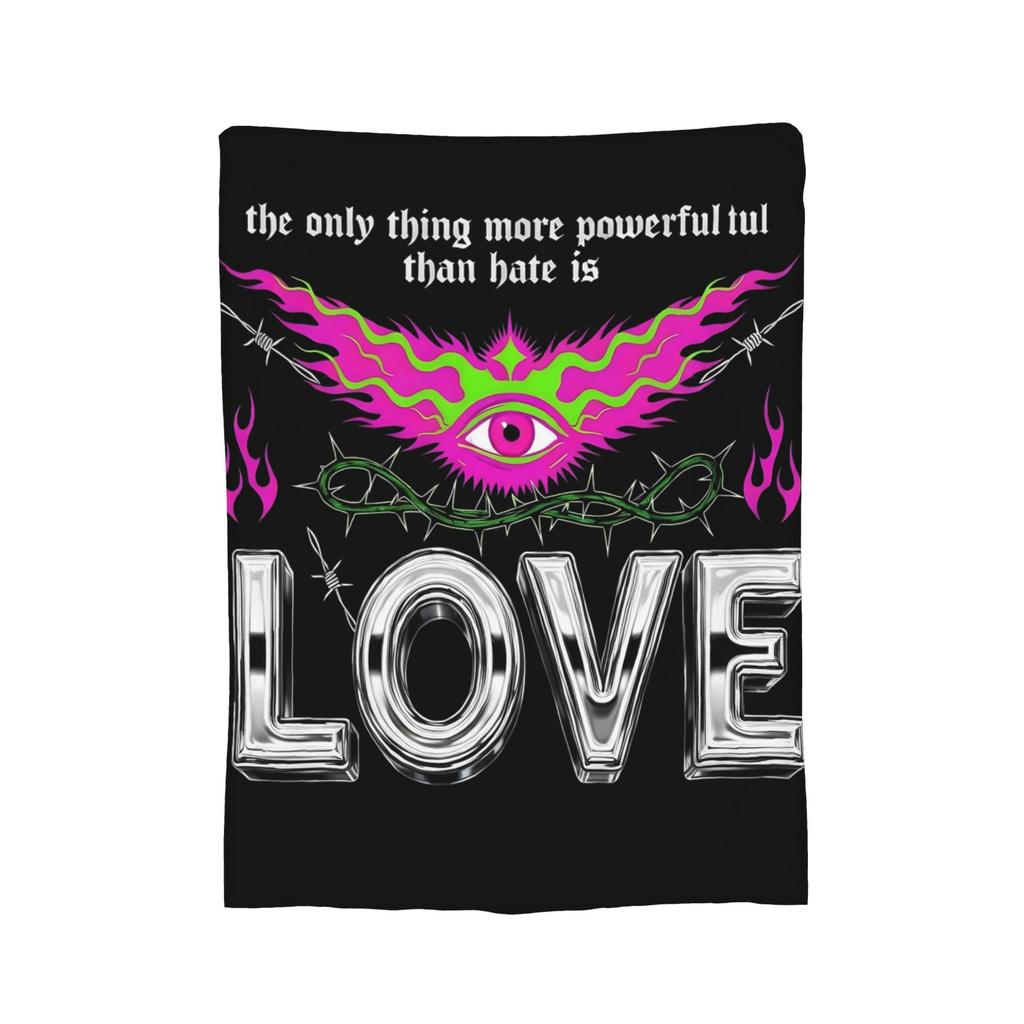 The Only Thing More Powerful Than Hate Is Love Blanket Fuzzy Vintage Soft Throw Blankets for Bedding Lounge All Season